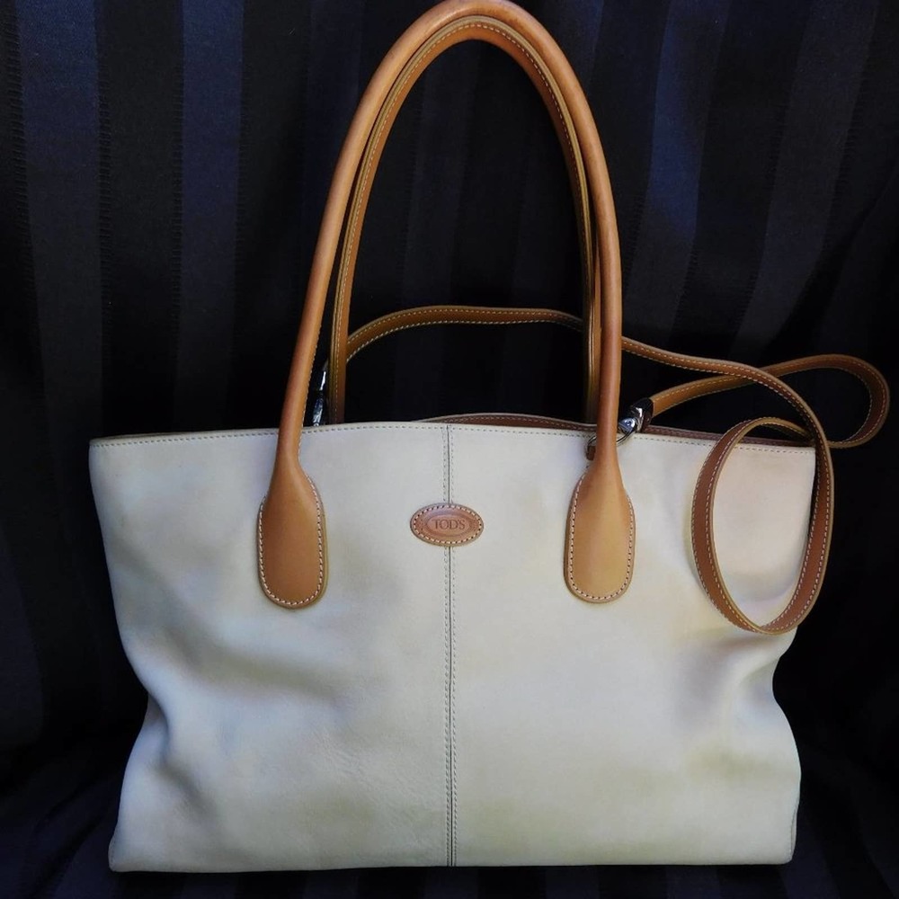 TOD'S TAN SMOOTH  LEATHER SATCHEL TOTE